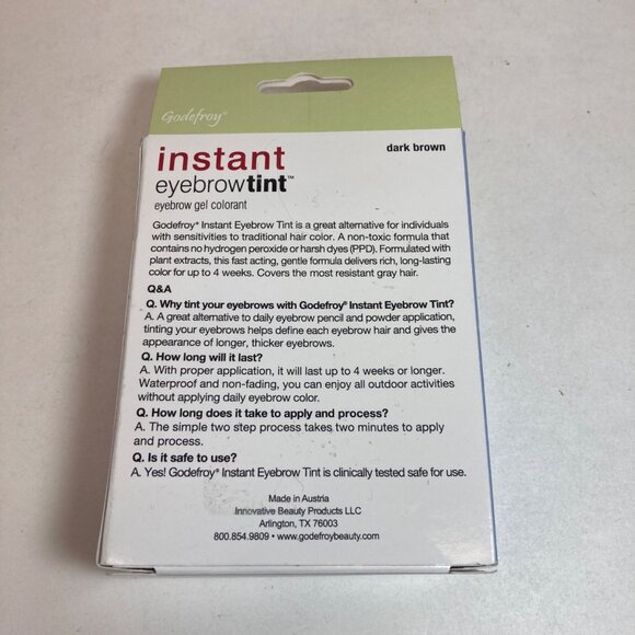 Godefroy Instant Eyebrow Tint Dark Brown Gel Colorant  Application Kit - Picture 2 of 5